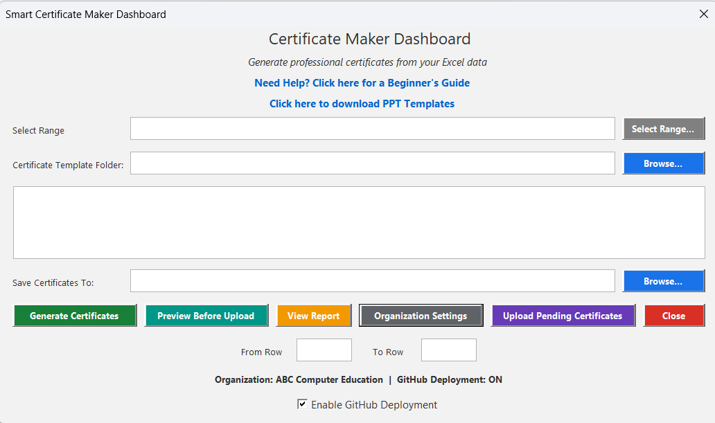 Smart Certificate Maker Dashboard